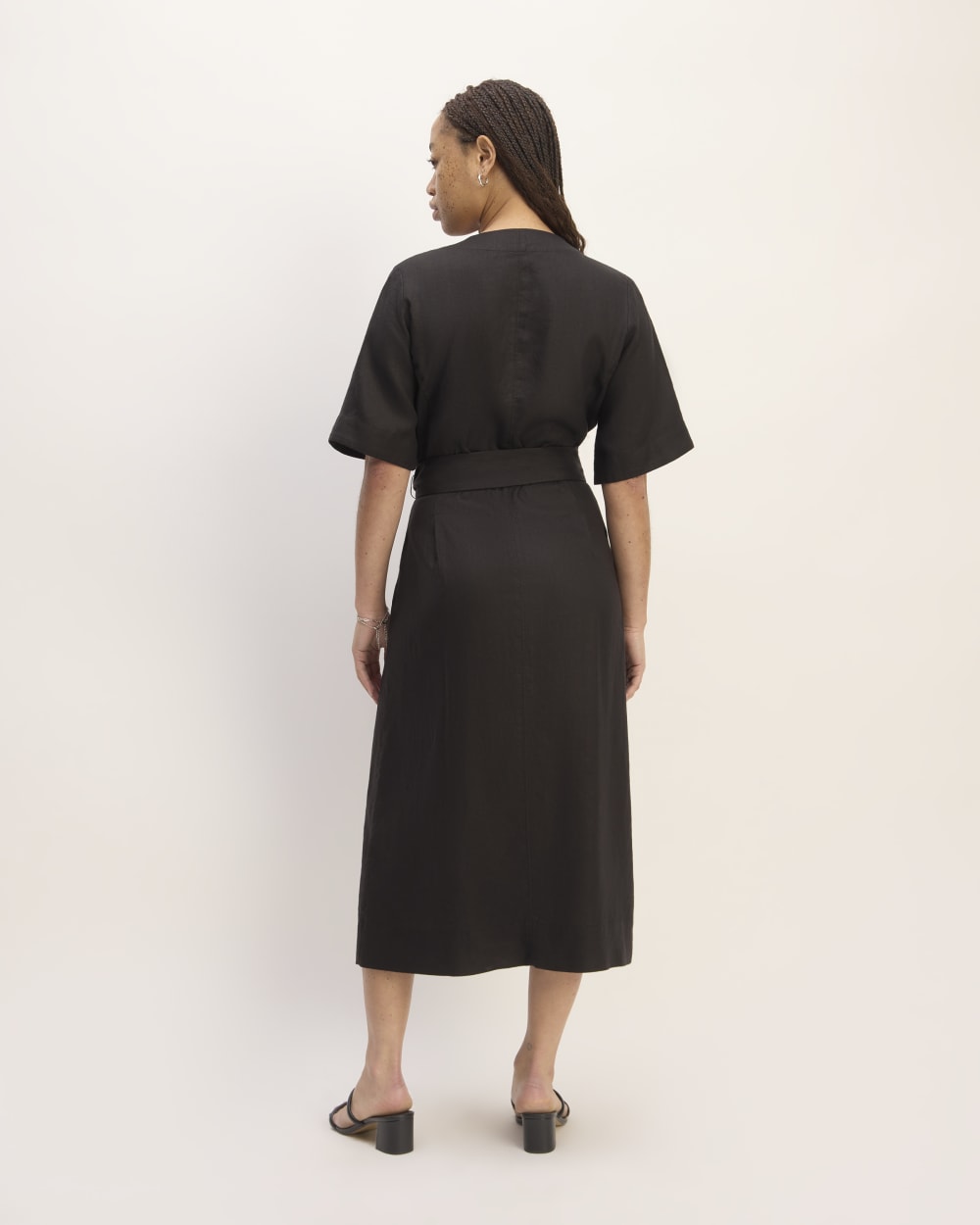 The Wrap Dress in Linen | Black