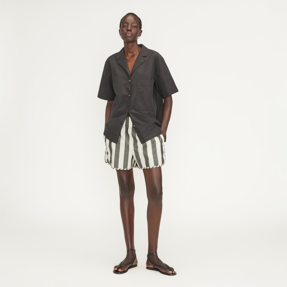The Poplin Boxer Short | Bone / Black