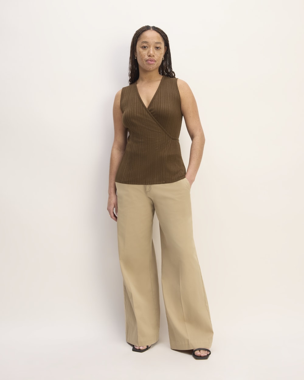 The Rib Wrap Top | Cocoa