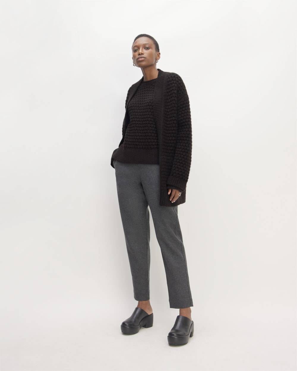 The Cloud Oversized Textured Cardigan | Black
