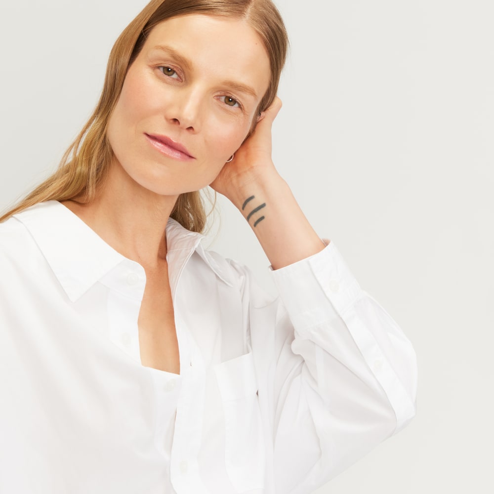 The Poplin Tie Back Shirt | White