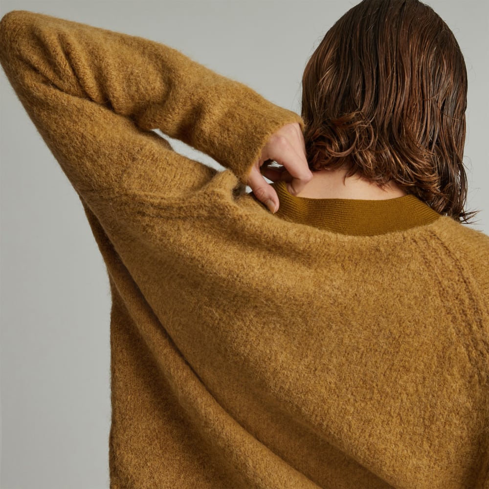 The SuperFuzz Alpaca Oversized Cardigan | Dijon