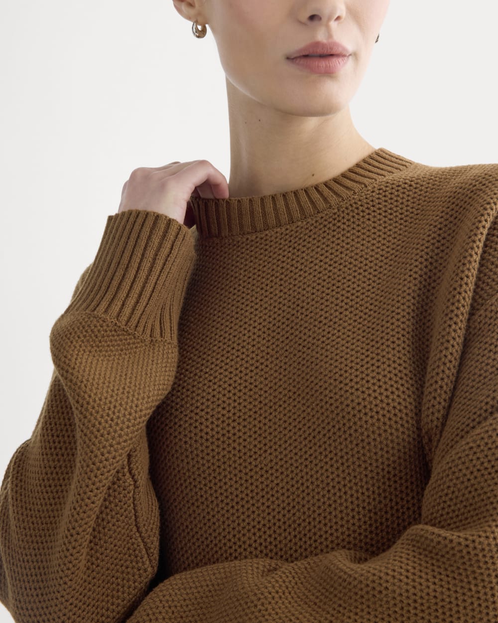 The Cotton Honeycomb Square Crew | Toffee