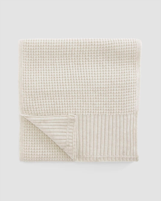 The Felted Merino Waffle-Knit Scarf | Heathered Oat