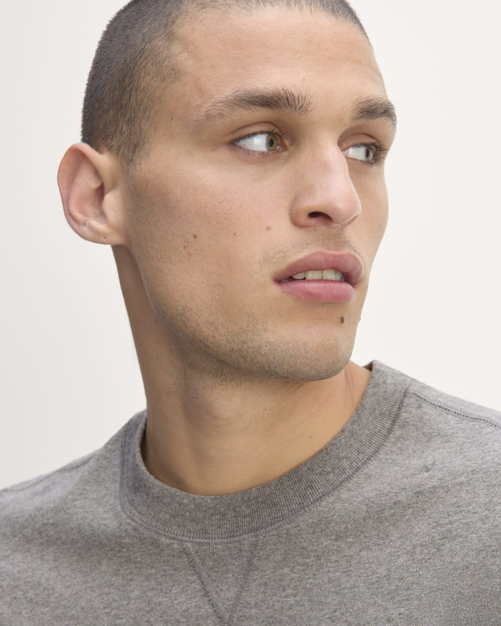 The Premium-Weight Relaxed Crew | Heathered Mid-Grey