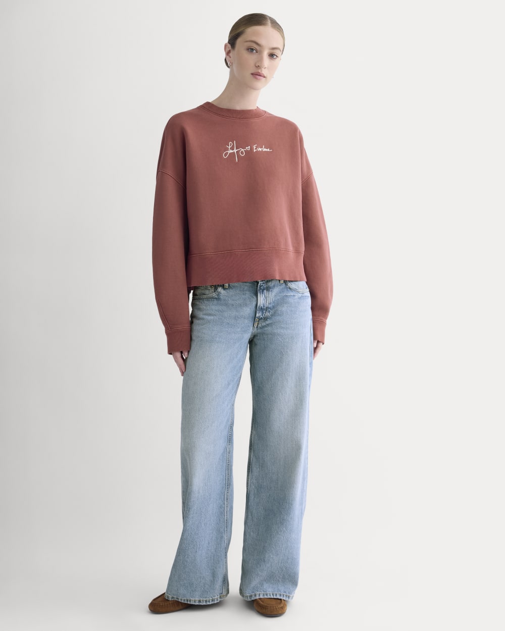 Everlane x The Laufey Foundation Cropped Sweatshirt | Dusty Red
