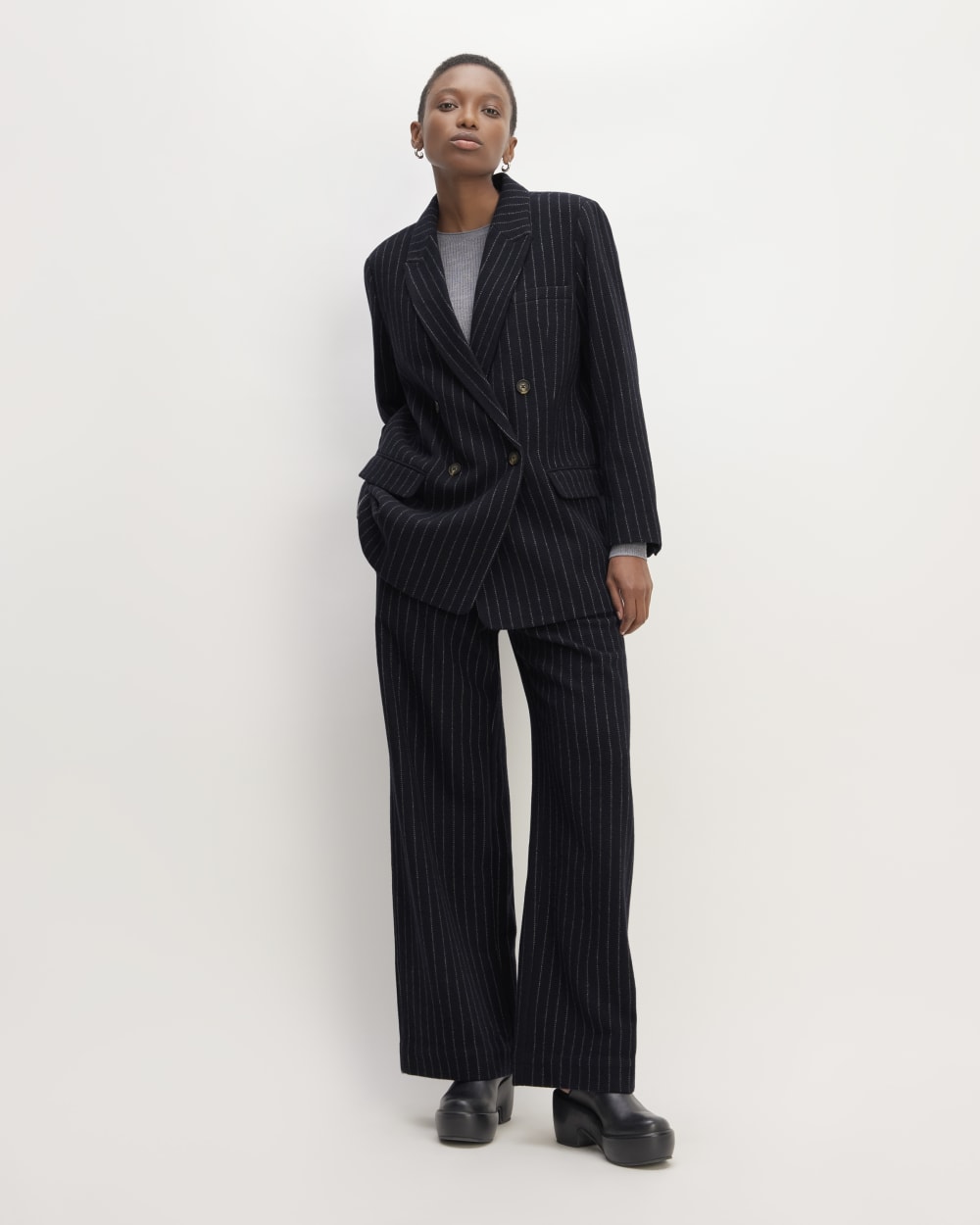 The ReWool® Double-Breasted Blazer | Navy / Bone