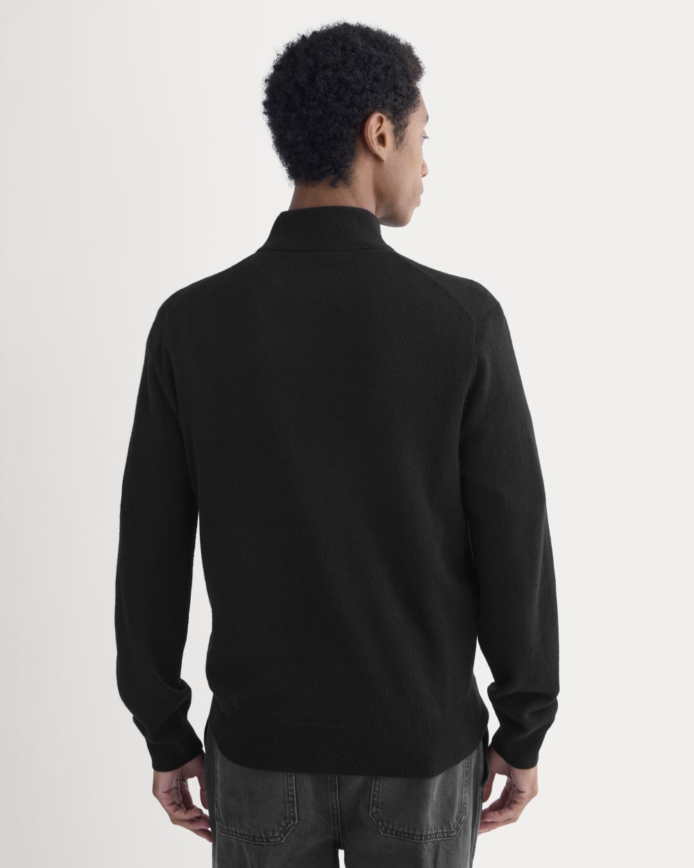 Cashmere Quarter Zip Sweater |  Black