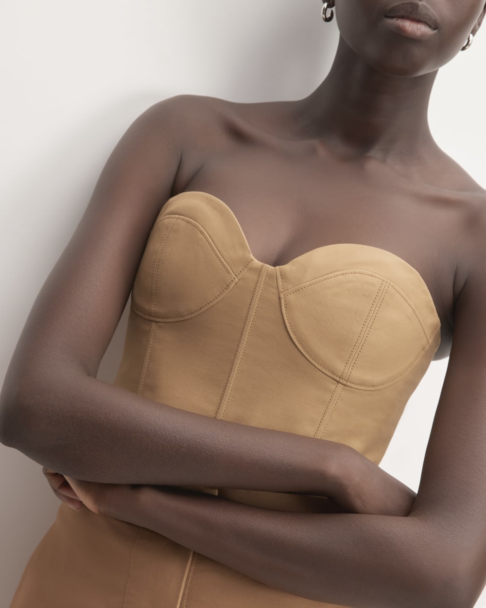 The Structured Cotton Bustier | Toasted Coconut