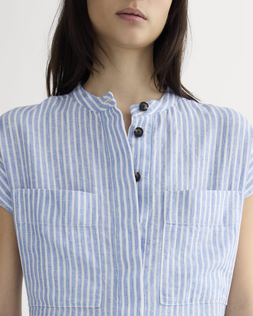 The Craft Dress in Linen | Bluebell / Bone