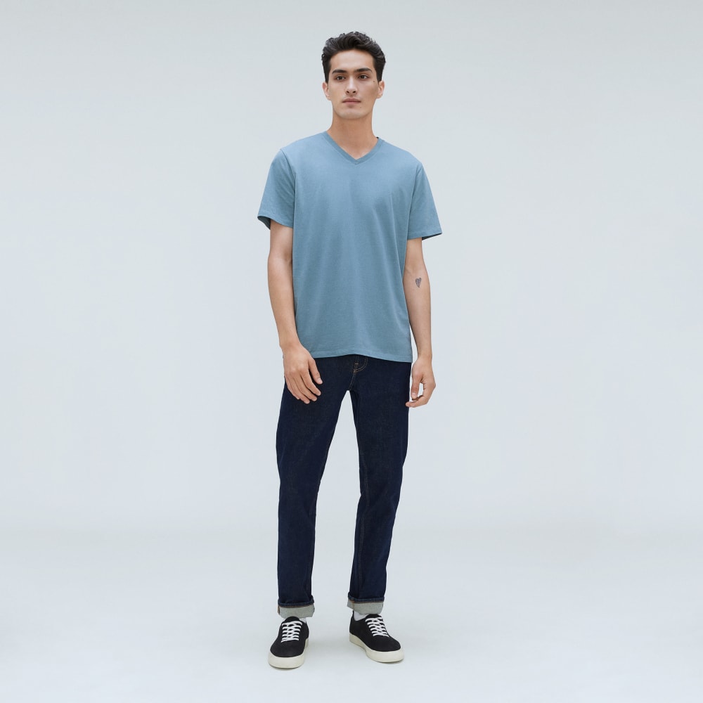 The Organic Cotton V-Neck Tee | Greyish Blue