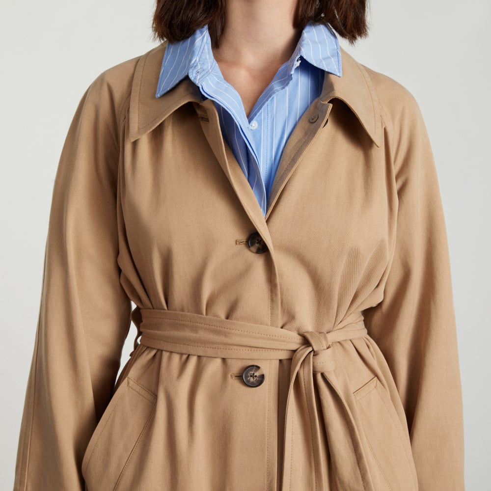 The Gathered Drape Trench | Ash Brown