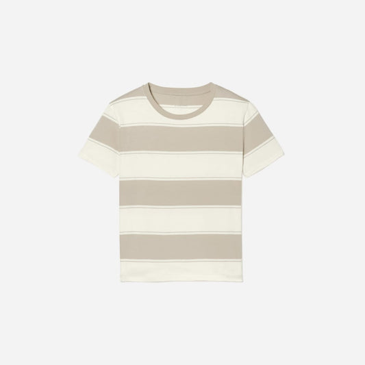 The Box-Cut Tee in Essential Cotton | Pale Khaki / Canvas Tan | No Pocket