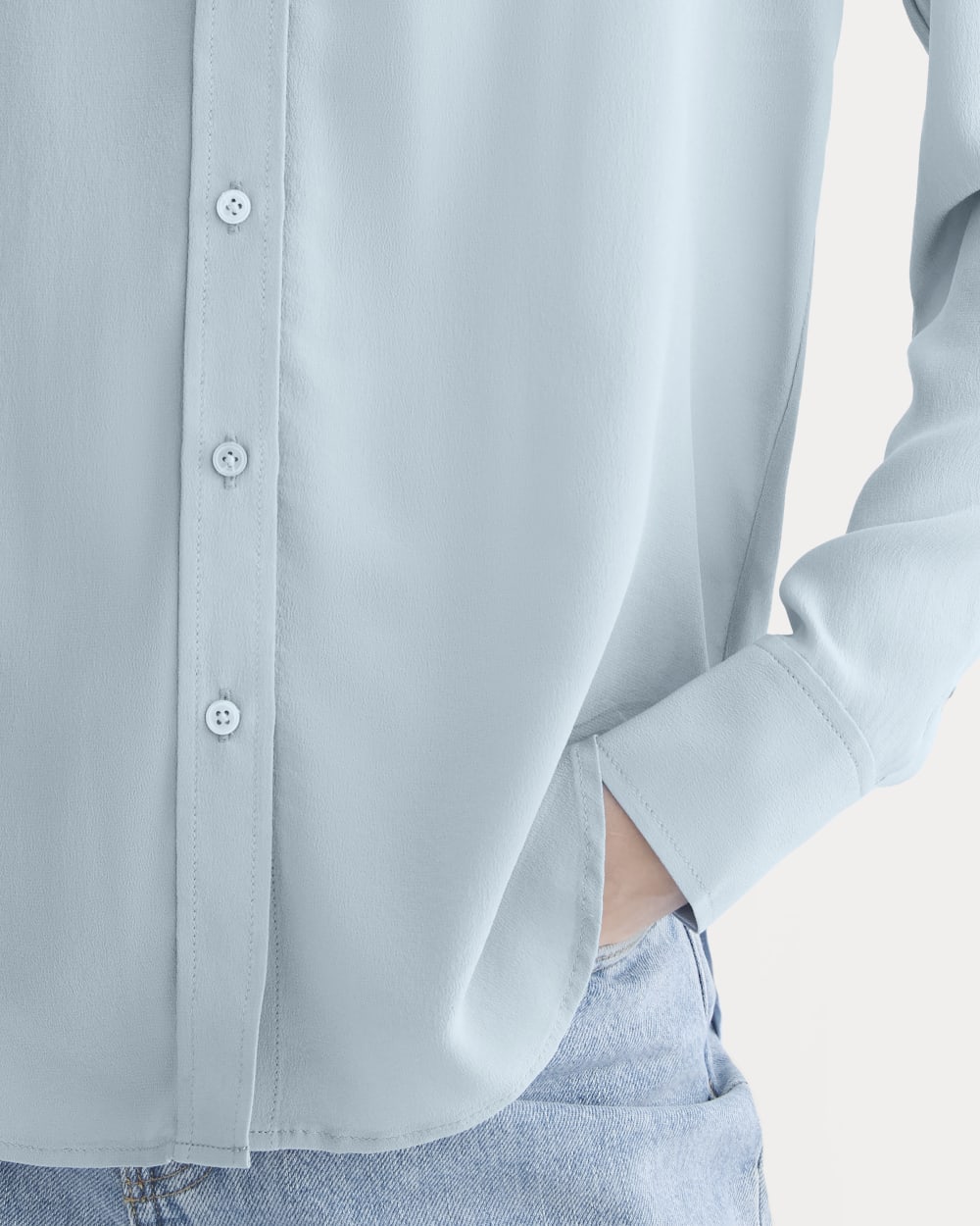 The Must-Have Shirt in Washable Silk | Soft Blue