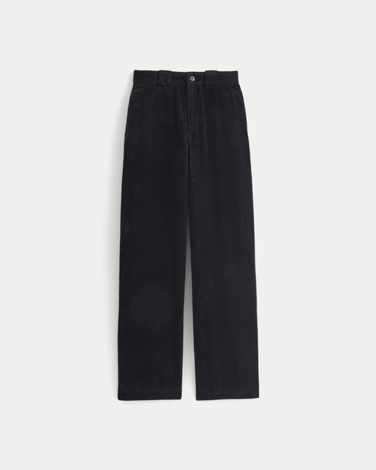 Corduroy Wide-Leg Trouser | Black