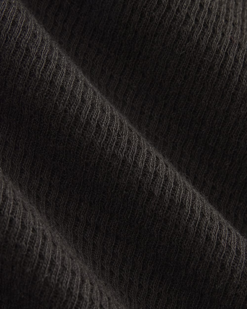 Boxy Henley in Cozy Waffle | Black