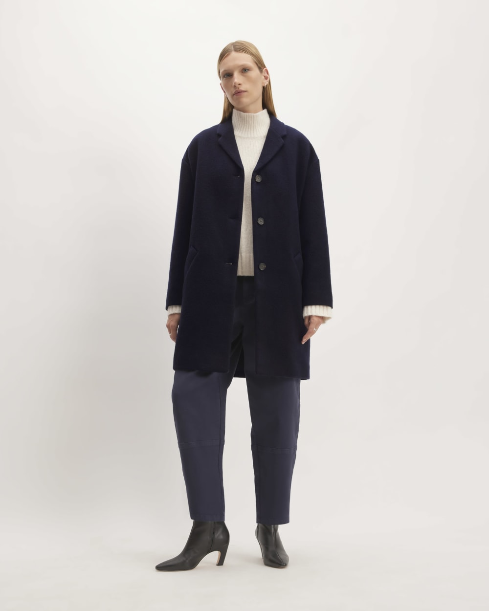 The Italian ReWool® Cocoon Coat | Navy