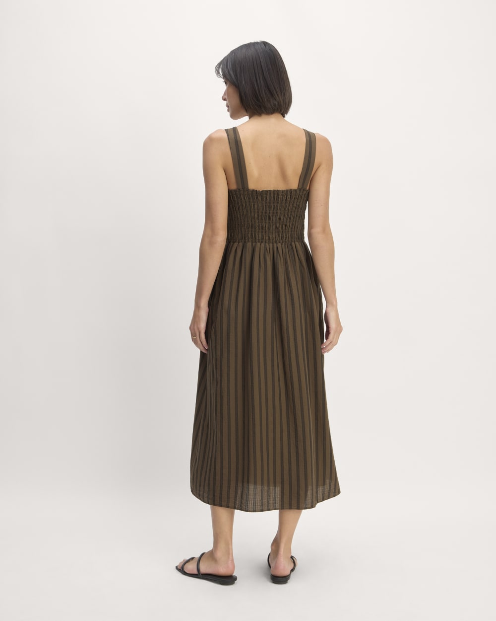 The Gauze Smock Dress | Cocoa / Black