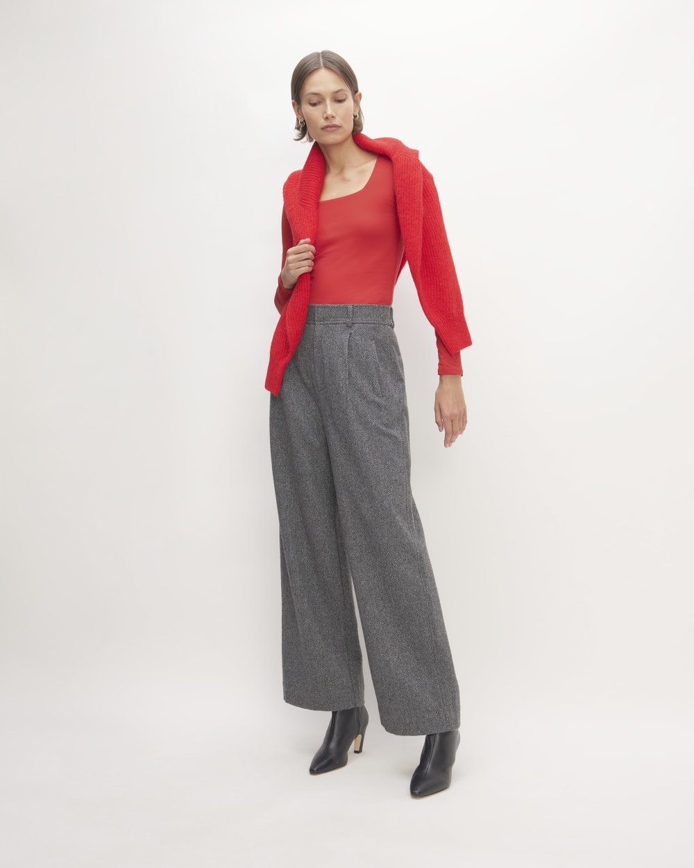 The Long-Sleeve Supima® Square-Neck Bodysuit | Goji Berry | Thong