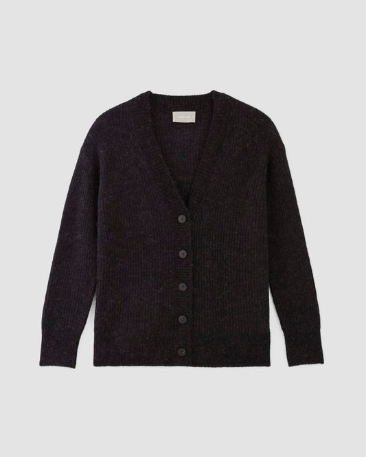 The Alpaca Oversized Cardigan | Heathered Black