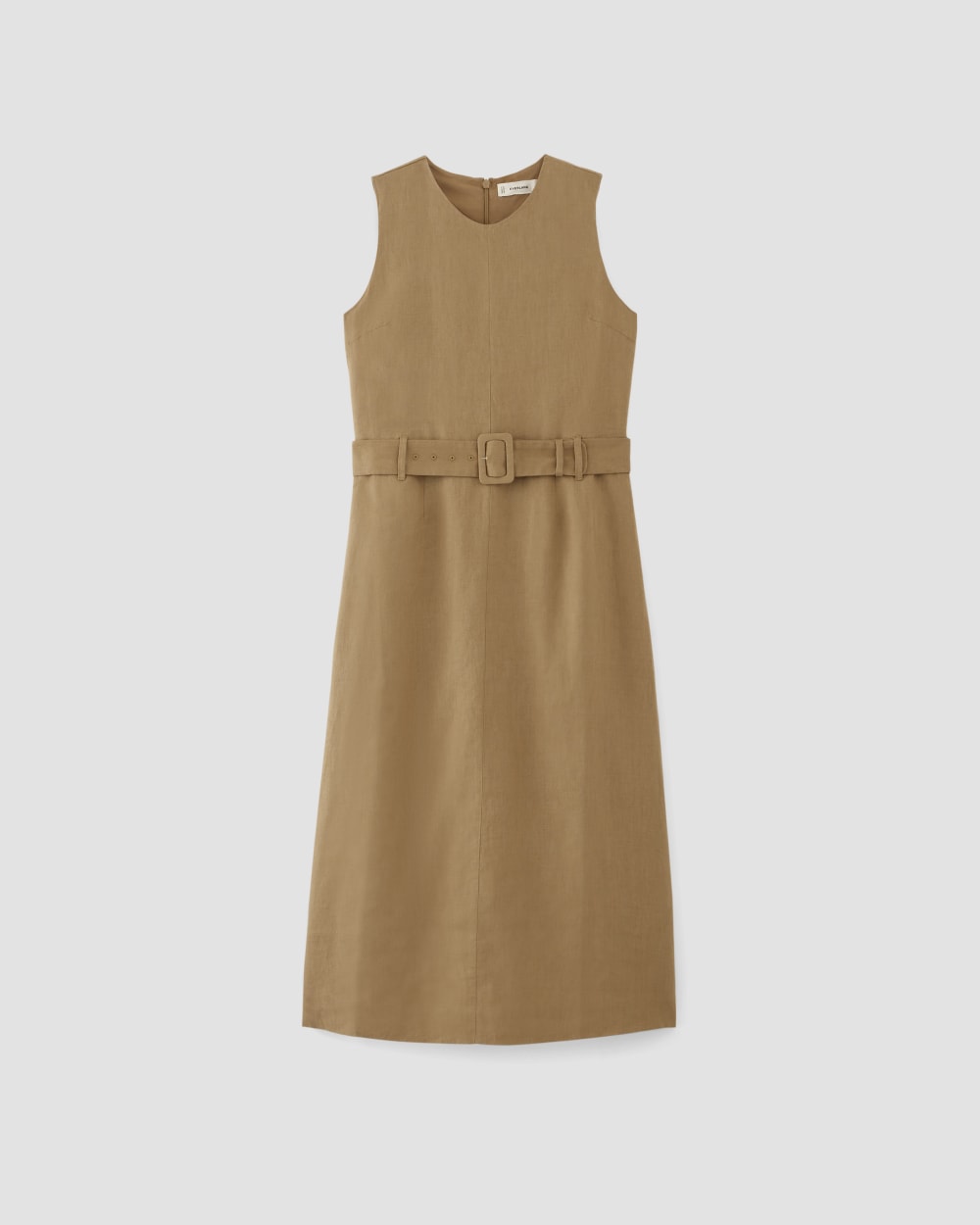 The Linen Belted Midi Dress | Tiger's Eye