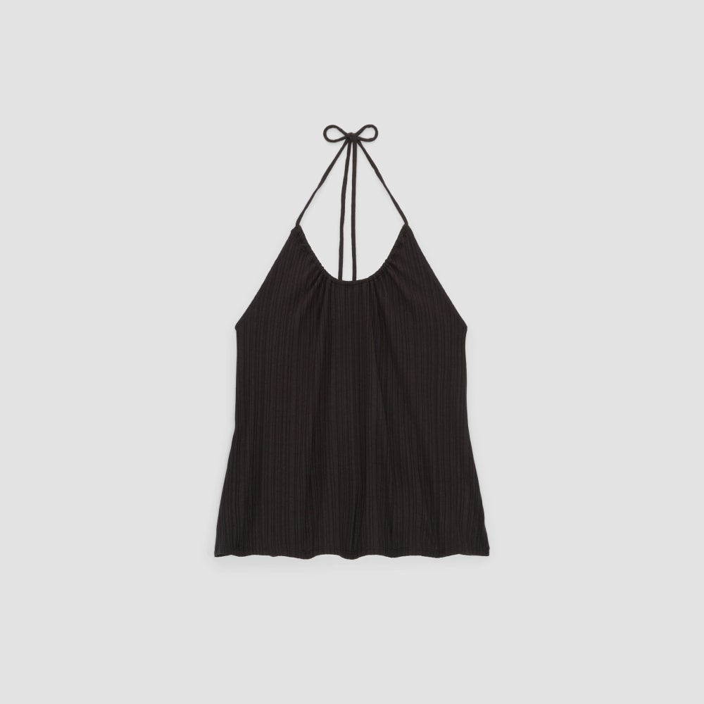 The Rib Soft Knit Halter Top | Black