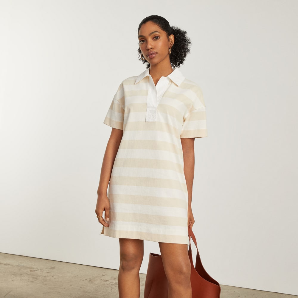 The Organic Cotton Polo Dress | Beech / Bone