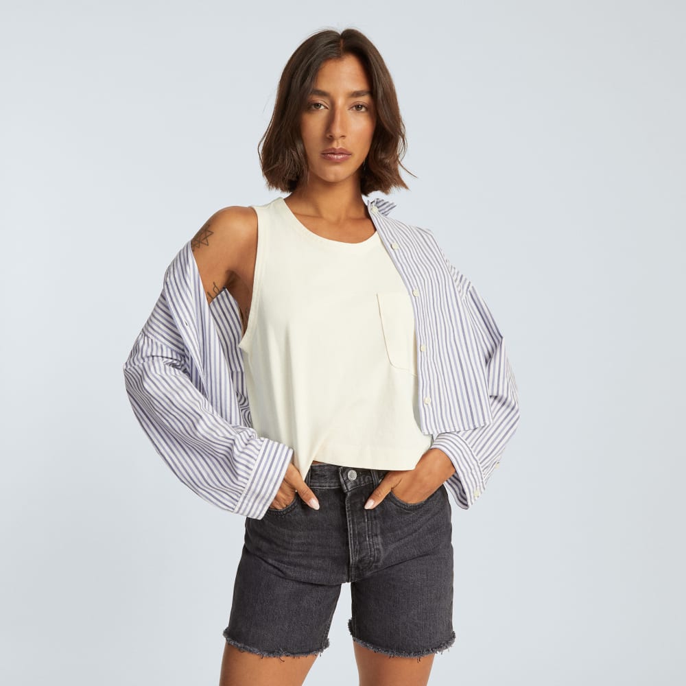 The Premium Weight Cropped Pocket Tank | Canvas