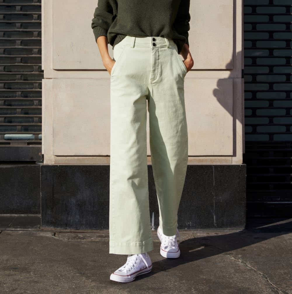 The Organic Wide-Leg Pant | Seafoam Green