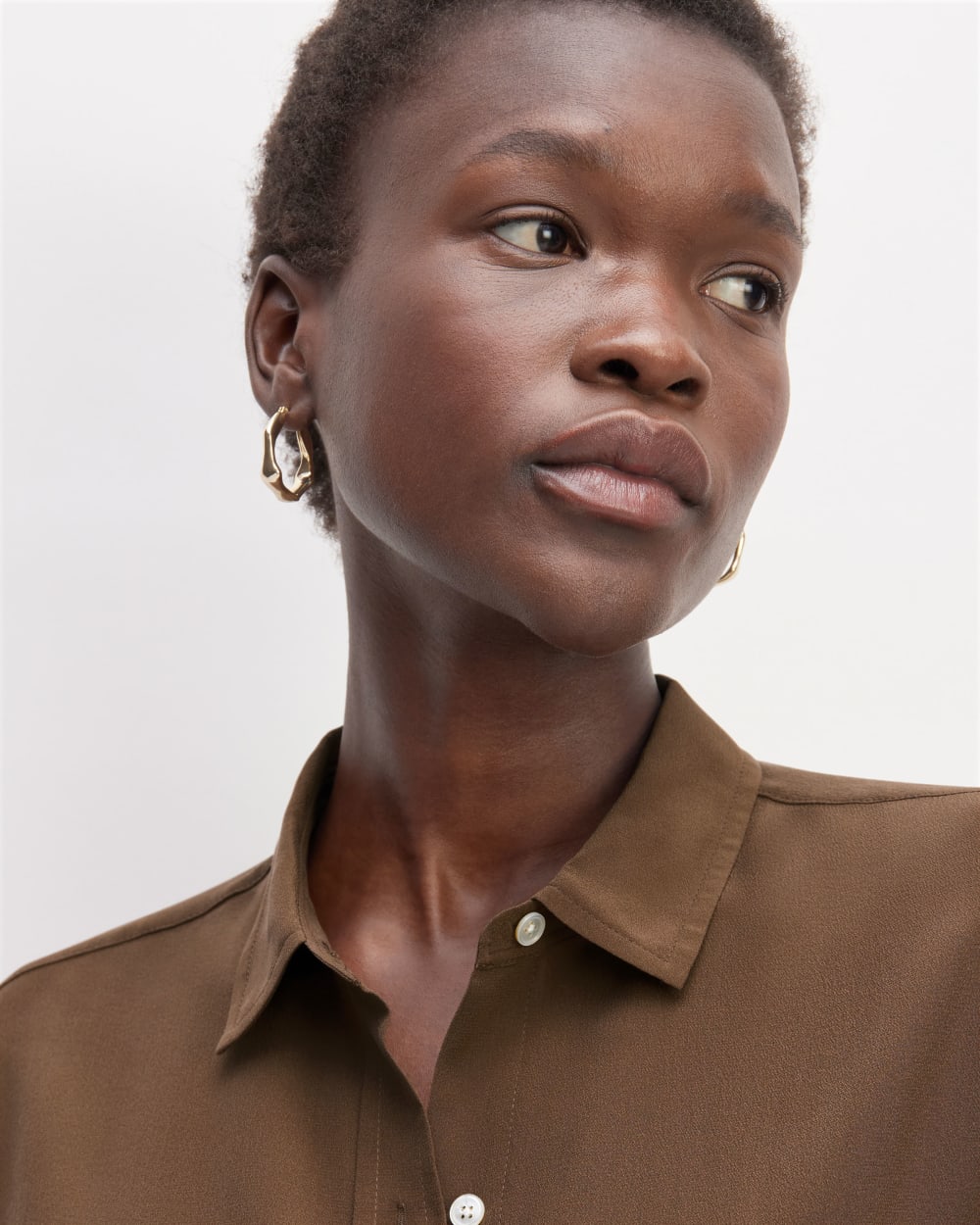 The Utility Shirt in Washable Silk | Cocoa