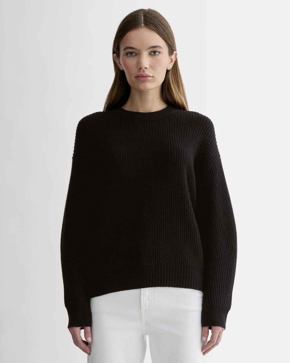 The Cocoon Crew in Wool Cashmere | Black