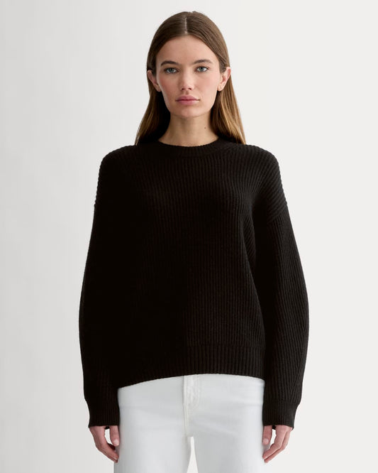 The Cocoon Crew in Wool Cashmere | Black
