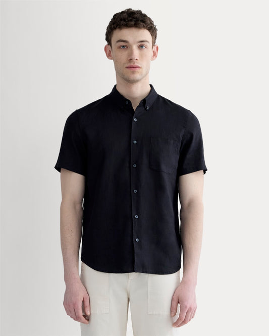 The Classic Short-Sleeve Shirt in Linen | Black