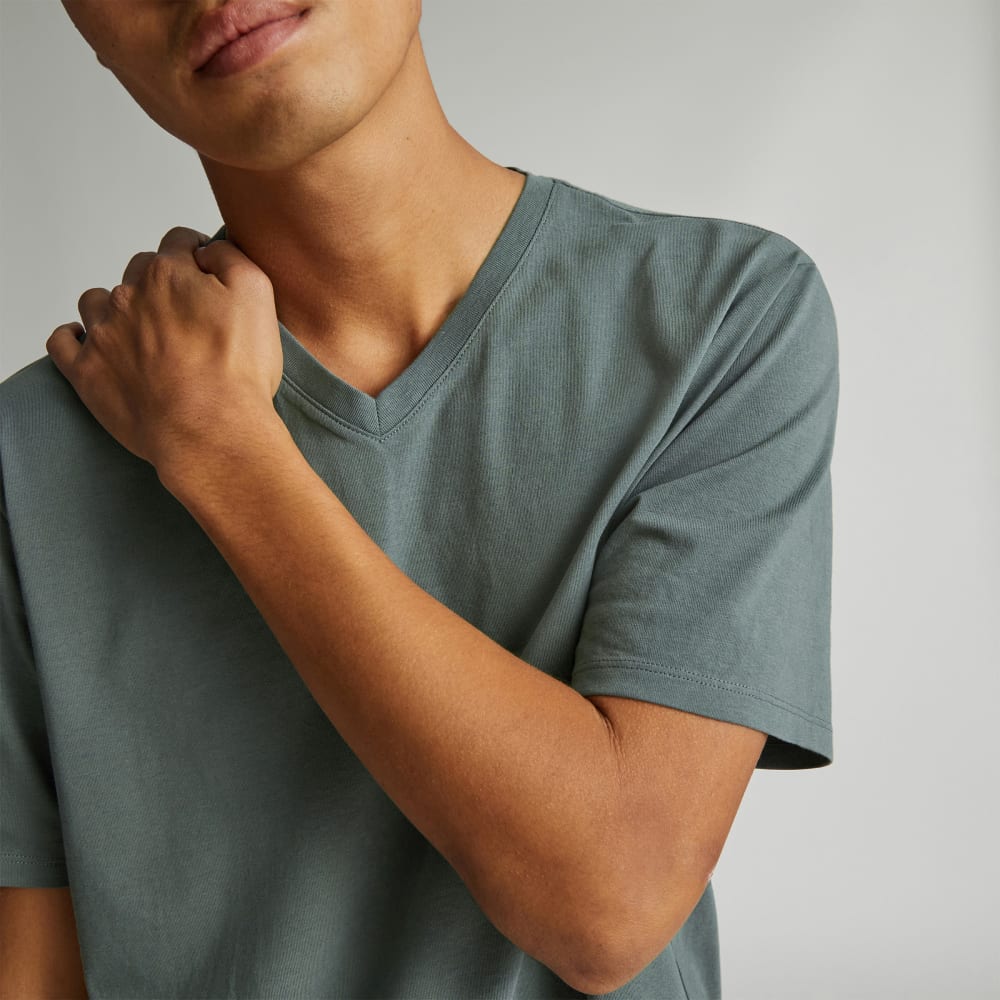 The Organic Cotton V-Neck Tee | Green Balsam