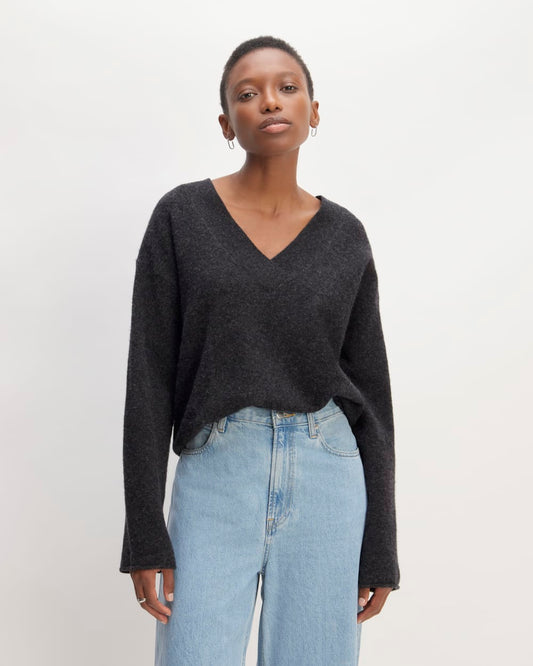 The Cozy-Stretch V-Neck Sweater | Charcoal