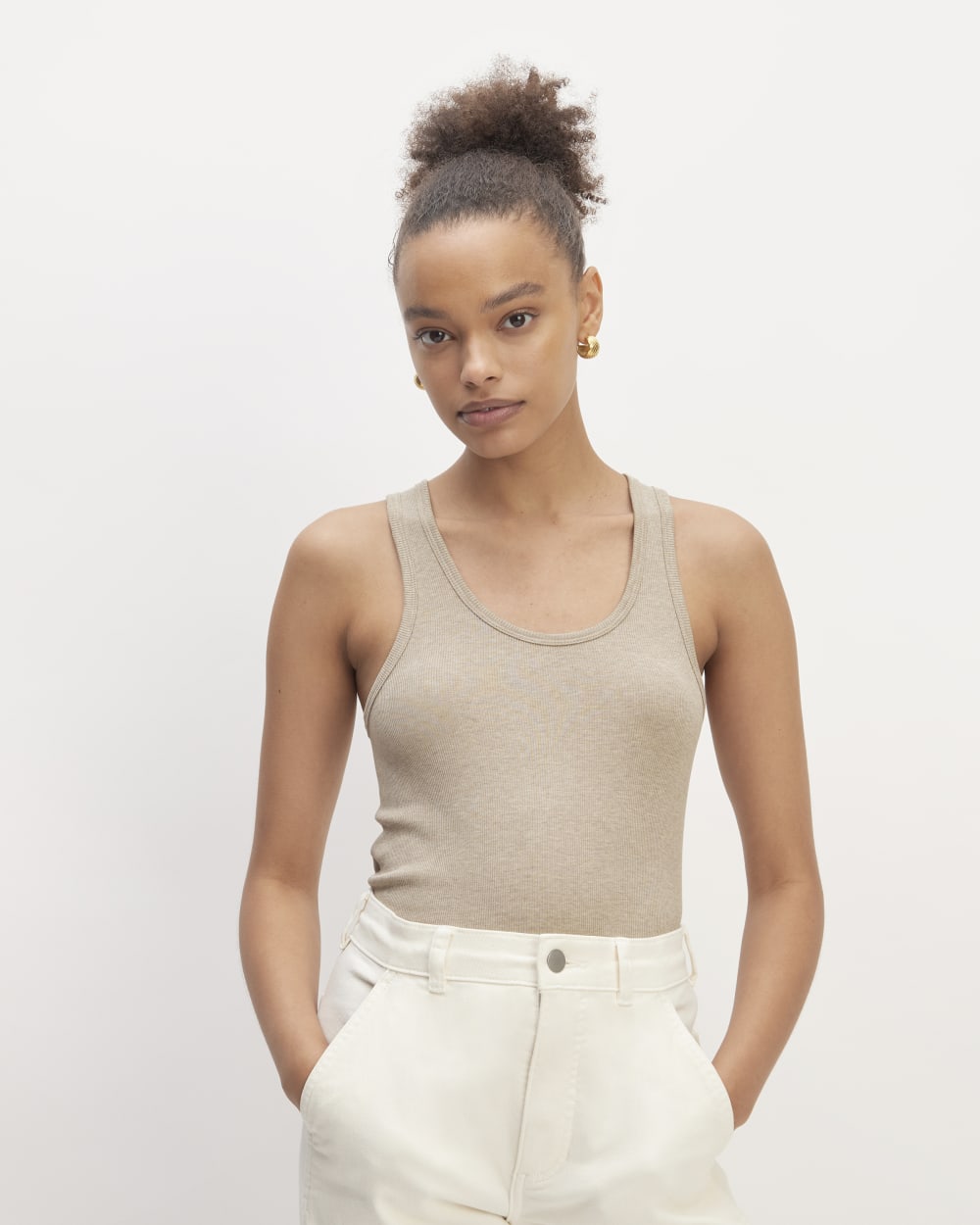 The Luxe Rib Tank | Heathered Tan