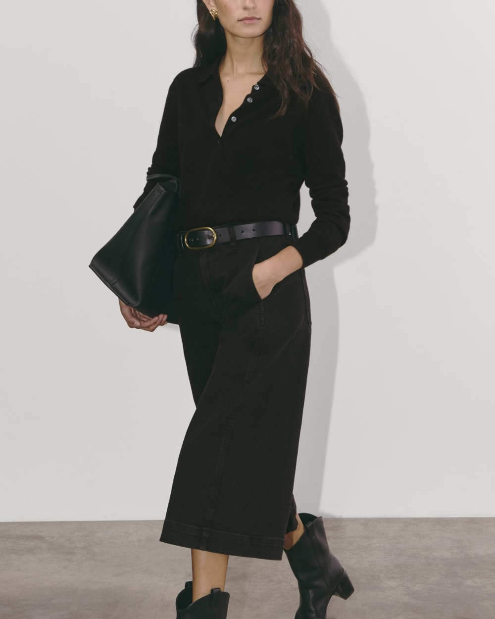 The Denim Culotte | Tumbled Black