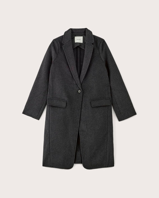 The Topcoat in Wool | Dark Charcoal Melange