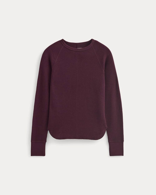 Slim-Fit Crew in Cozy Waffle | Heathered Port Royale