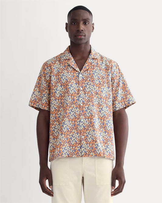 The Textured Resort Shirt | Soft Cobalt Floral