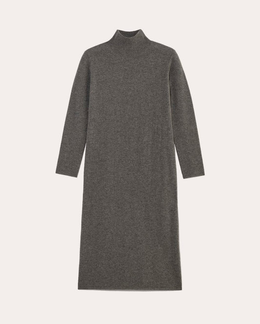 The Turtleneck Sweater Dress in Cashmere | Heather Charcoal