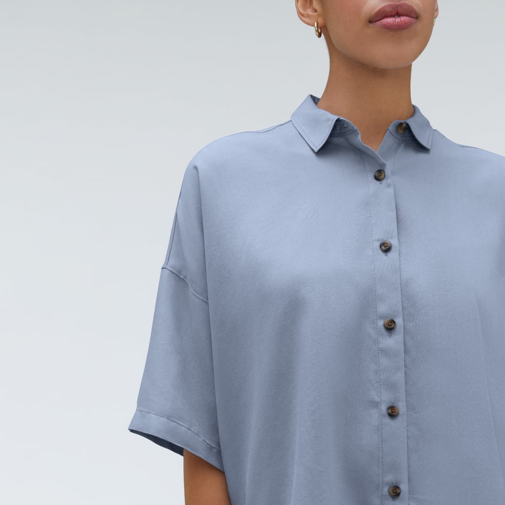 The Drapey Square Shirt | Blue Slate