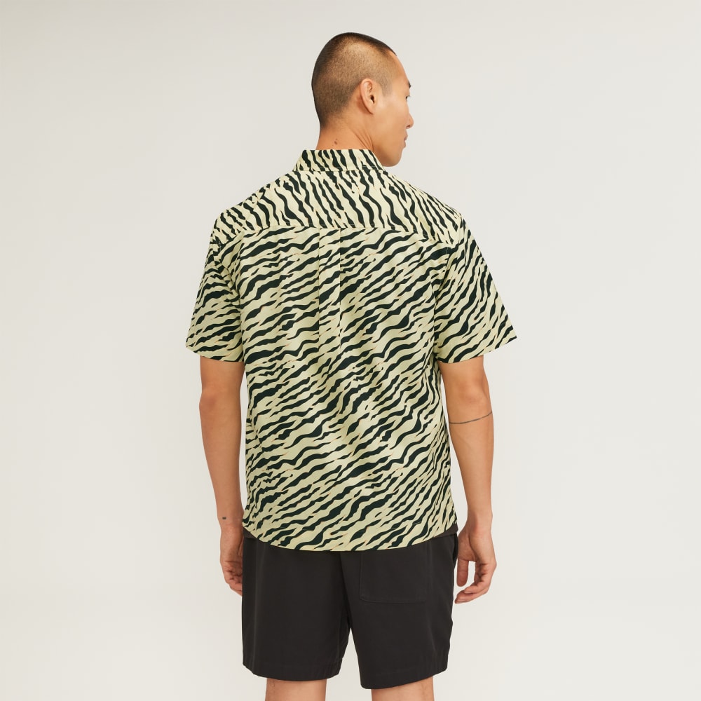 The Poplin Short-Sleeve Shirt | Pale Yellow Tiger Stripe