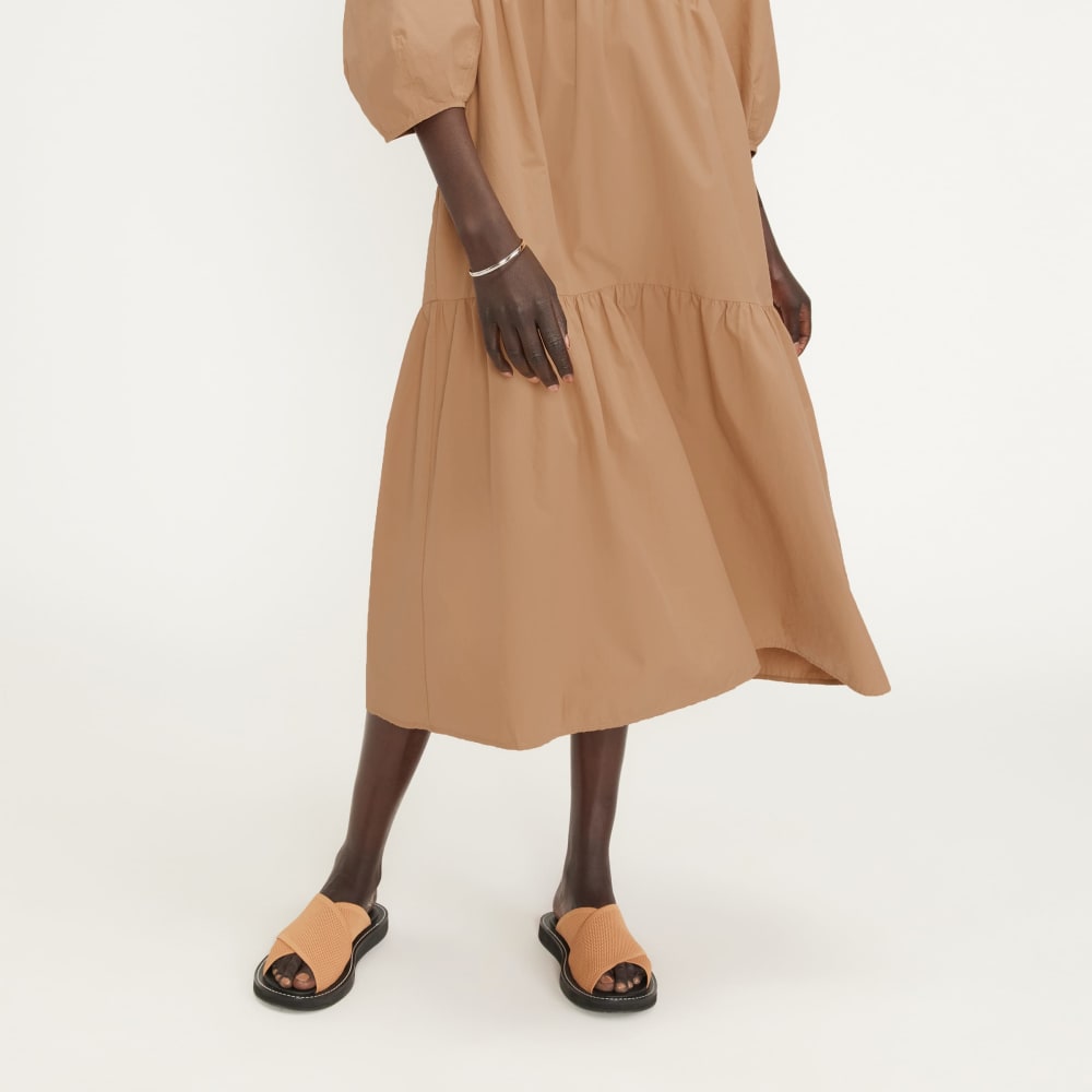 The Poplin Tiered Dress | Caramel