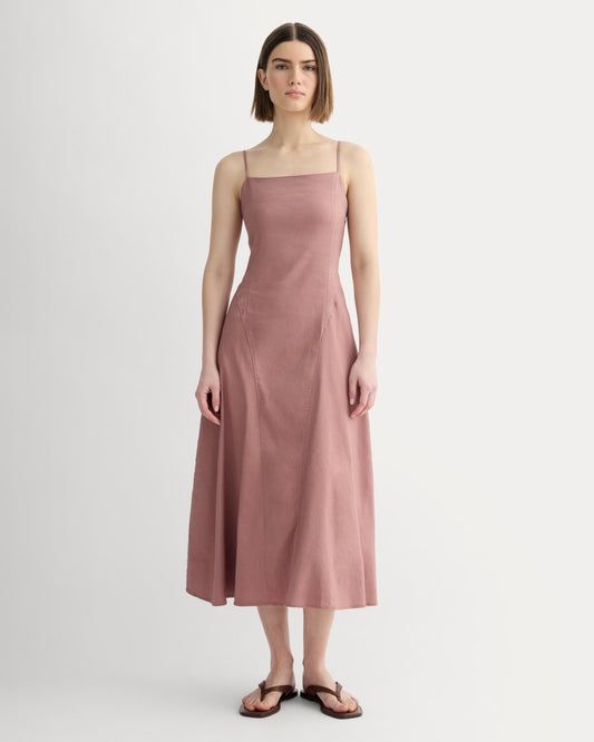 The Seamed Dress in Stretch Linen | Rose Dusk
