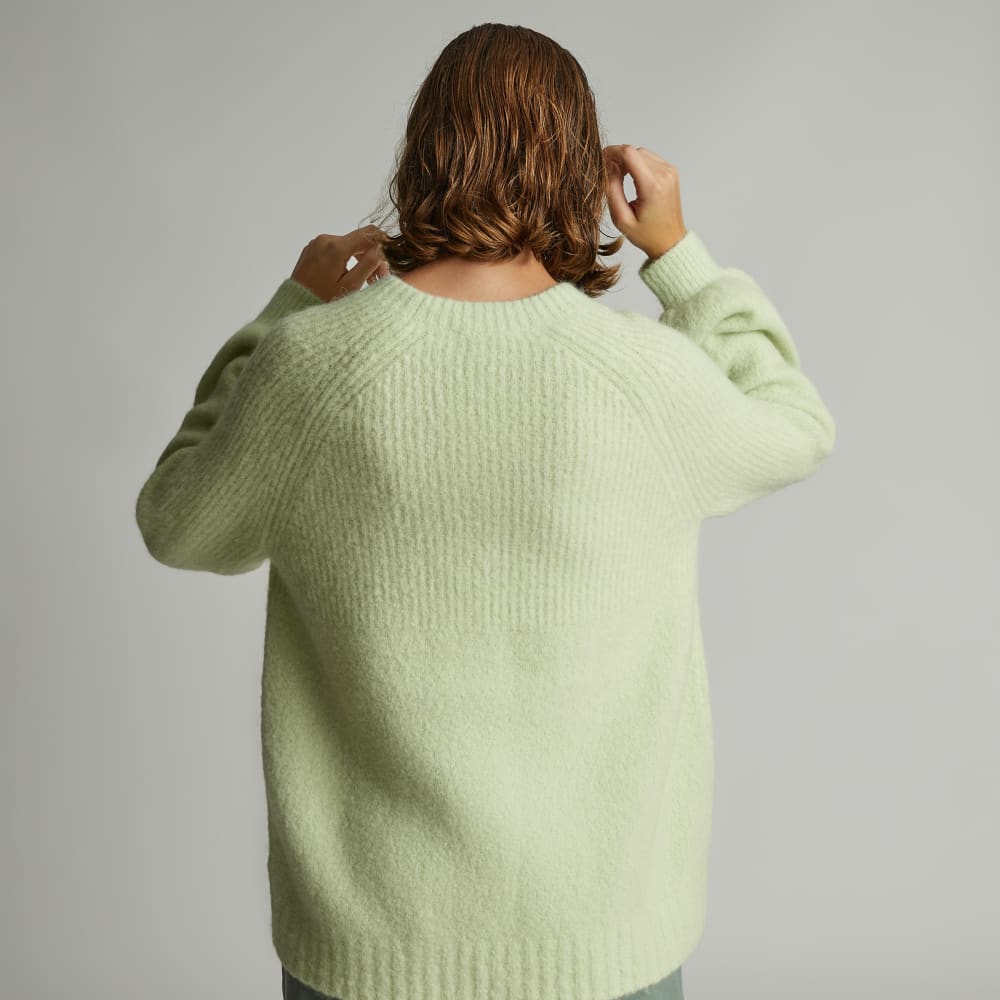 The SuperFuzz Alpaca Oversized Crew | Seafoam Green