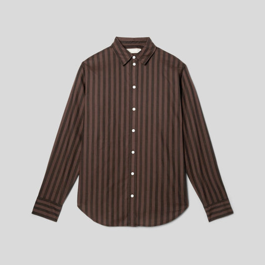The Must-Have Shirt in Silky Cotton | Chocolate Brown / Black