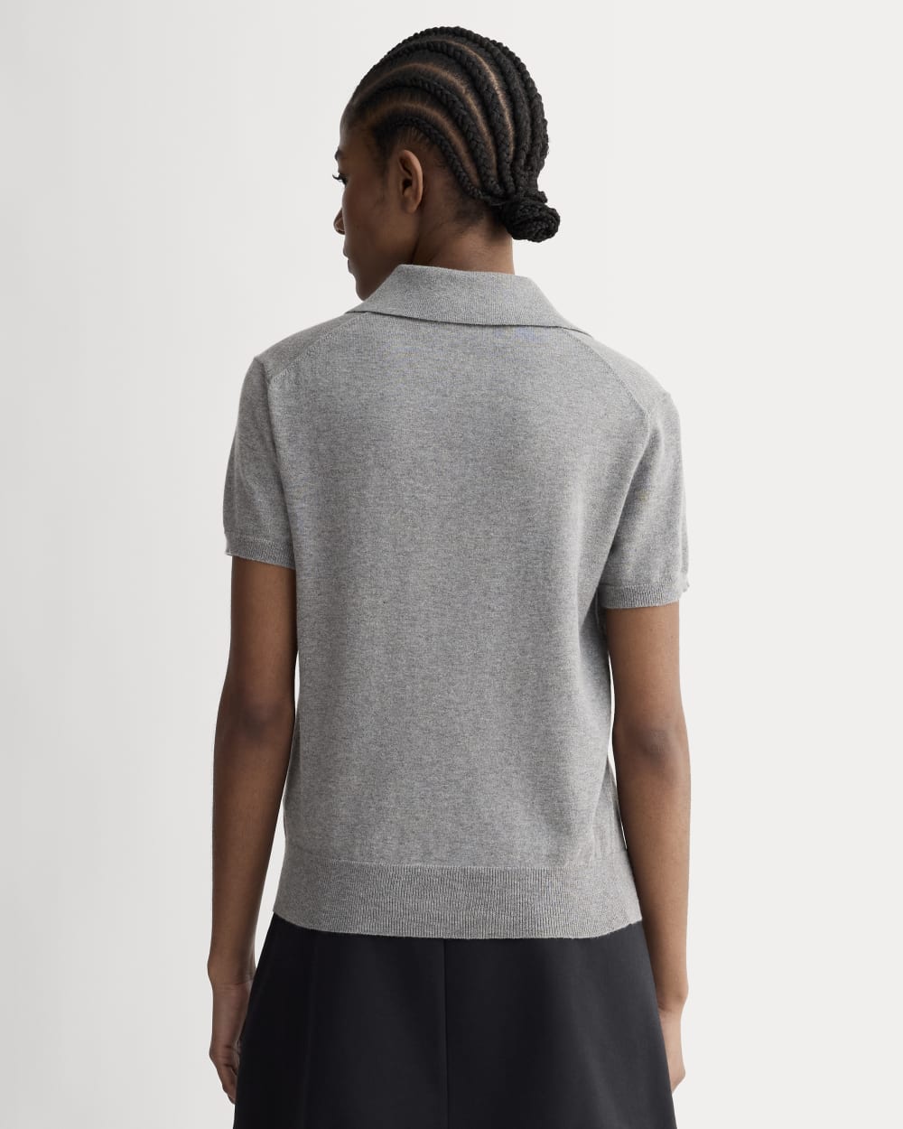 The Polo in Cotton Cashmere | Heather Charcoal