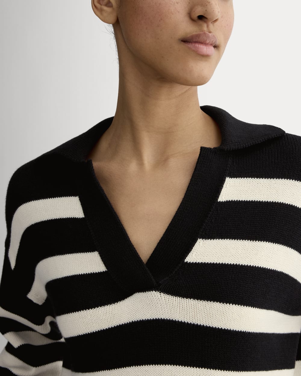 The Boxy Polo in Everyday Cotton | Black / Canvas