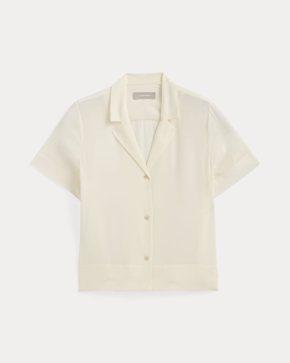 The Notch Shirt in Washable Silk | Off-White